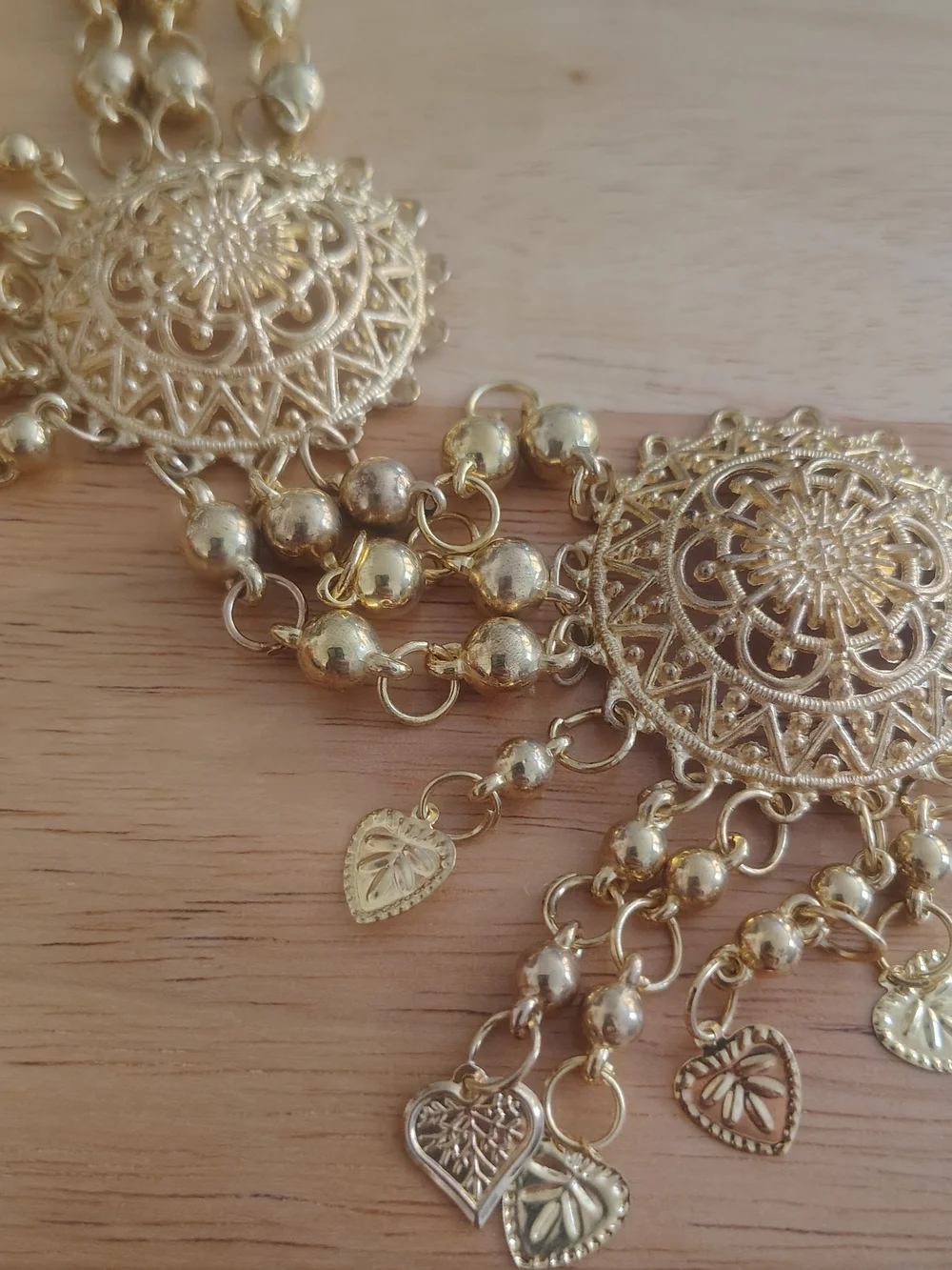 Gold Filigree Medallion Chain Belt - Women's Accessory